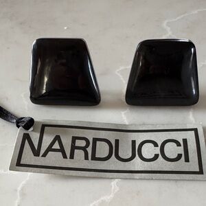 Narducci Black Clip On Earrings